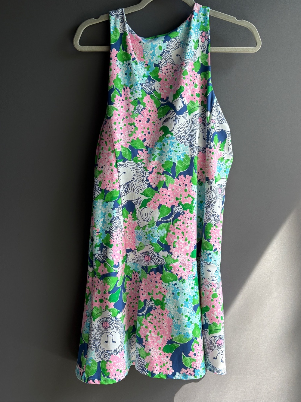 Lilly Pulitzer Lion floral Sleeveless luxletic Dress in Pink, Blue & Green